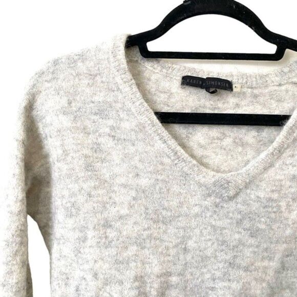 KAREN BY SIMONSEN Alpaca Blend V-Neck Sweater Sz Sm - Picture 3 of 4